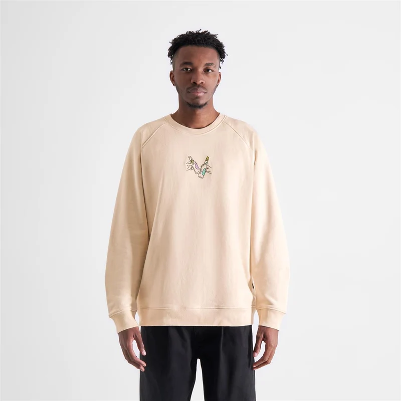 DEDICATED Sweatshirt Malmoe Cheers Oat White
