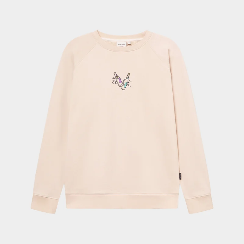 DEDICATED Sweatshirt Malmoe Cheers Oat White