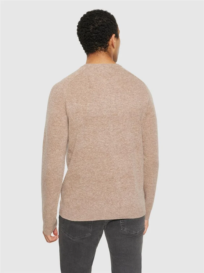 KNOWLEDGE COTTON APPAREL Lambswool Crew Neck Rws kelp melange