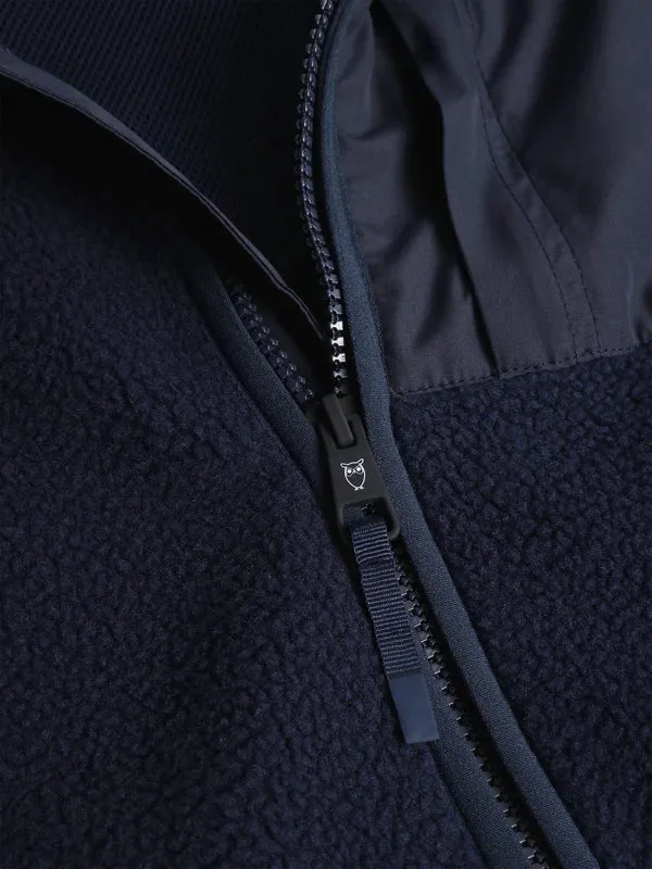 KNOWLEDGE COTTON APPAREL Loose Fit Zip Fleece night sky
