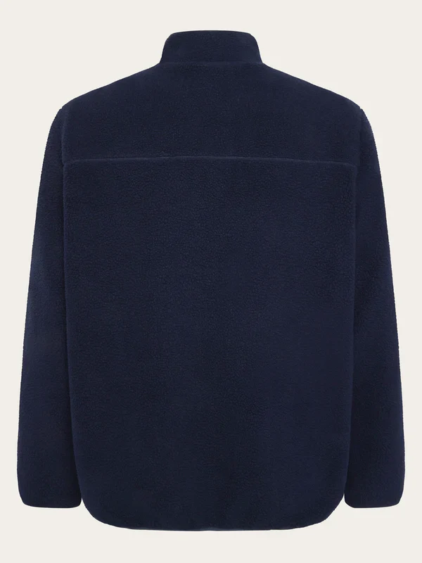 KNOWLEDGE COTTON APPAREL Loose Fit Zip Fleece night sky