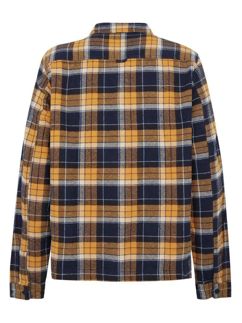 KNOWLEDGE COTTON APPAREL Organic Cotton Flannel Overshirt Gots navy check