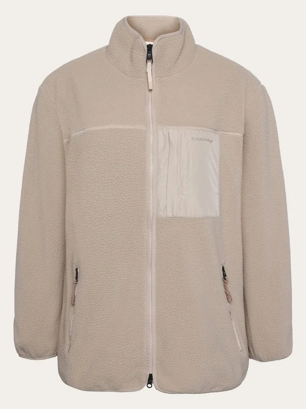KNOWLEDGE COTTON APPAREL Loose Fit Zip Fleece light feather gray