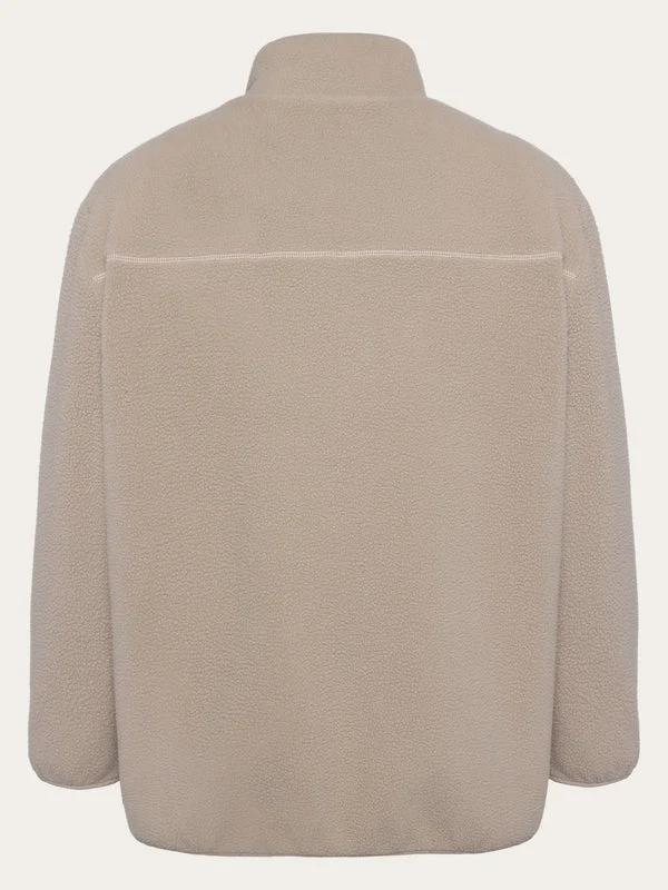 KNOWLEDGE COTTON APPAREL Loose Fit Zip Fleece light feather gray