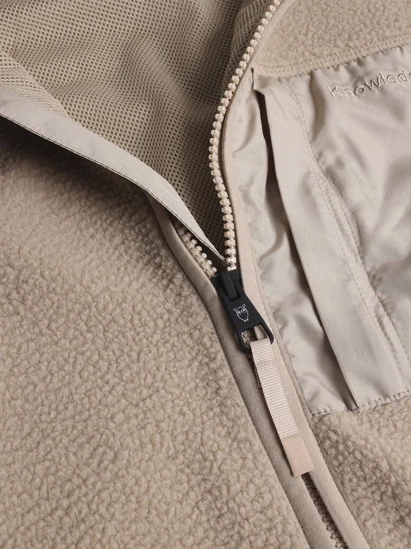 KNOWLEDGE COTTON APPAREL Loose Fit Zip Fleece light feather gray