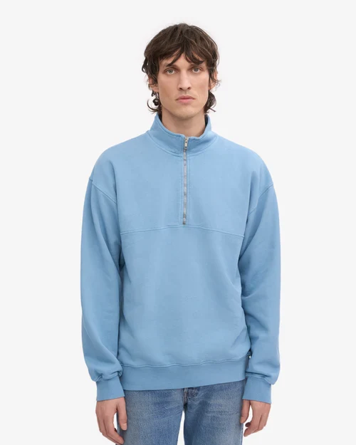 COLORFUL STANDARD Organic Quarter Zip seaside blue