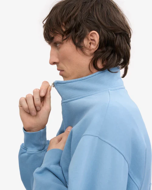 COLORFUL STANDARD Organic Quarter Zip seaside blue