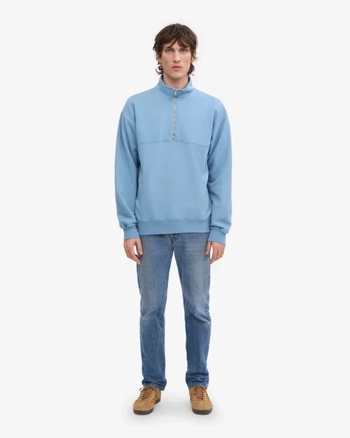 COLORFUL STANDARD Organic Quarter Zip seaside blue