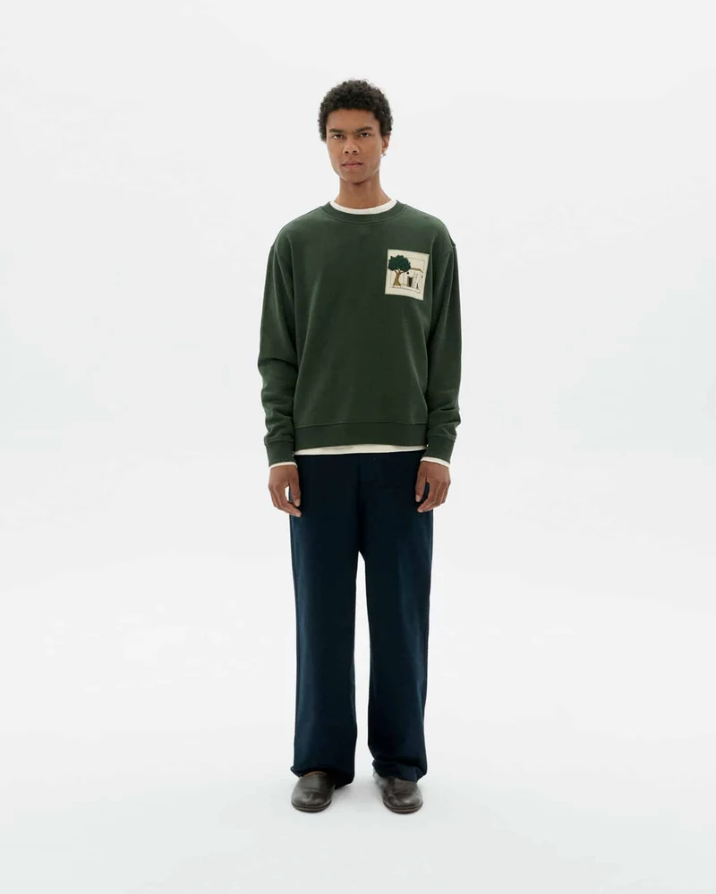 THINKING MU House Bottle Green Leon Sweatshirt green