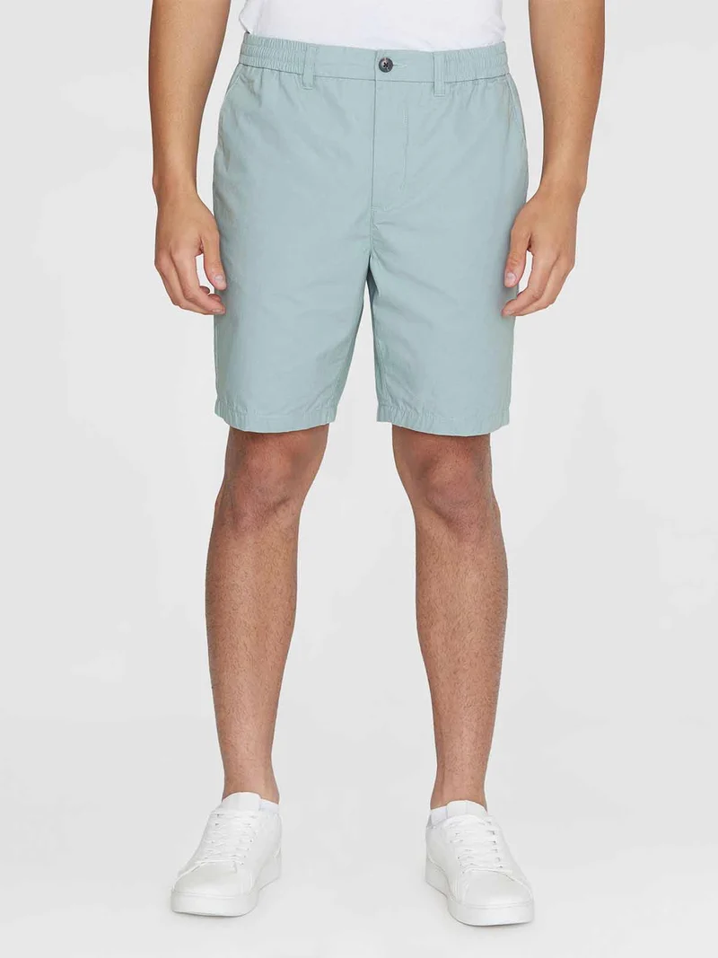 KNOWLEDGE COTTON APPAREL Fig Loose Poplin Elastic Waist String Shorts gray mist