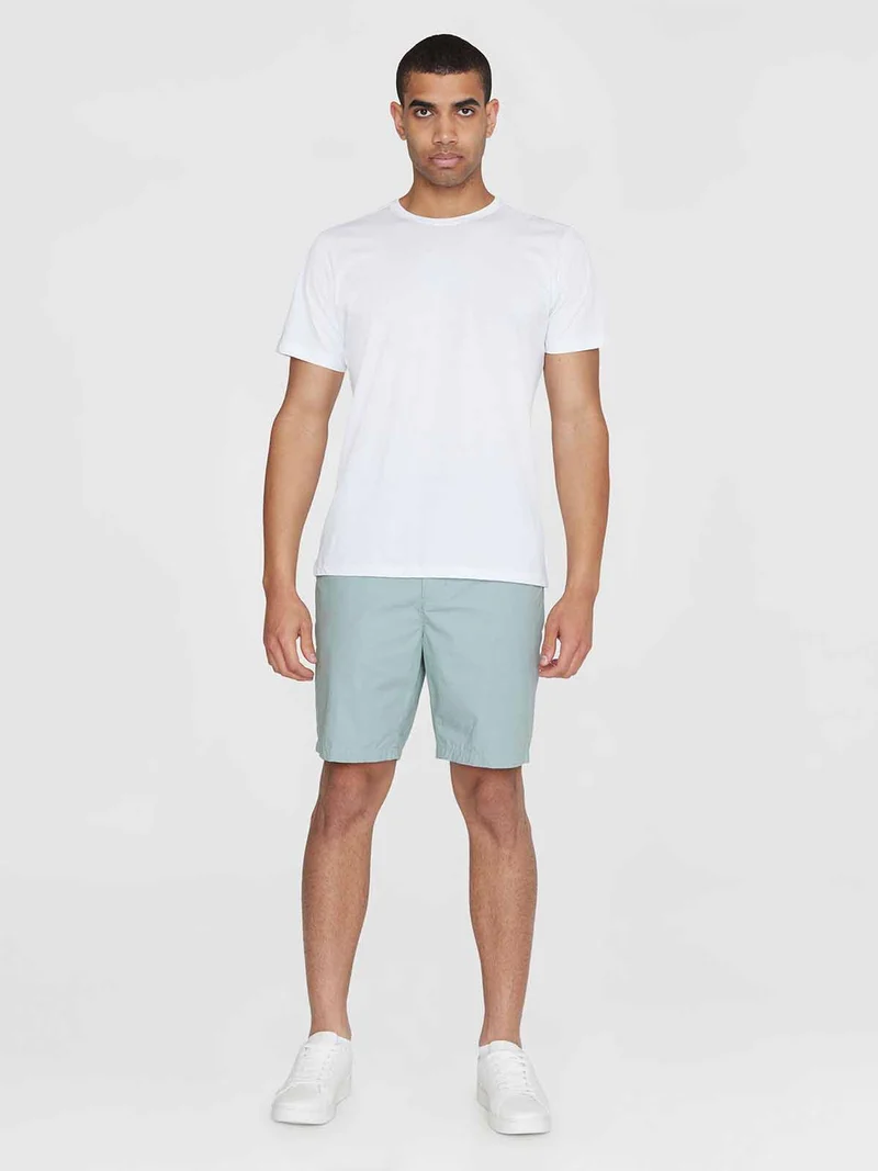 KNOWLEDGE COTTON APPAREL Fig Loose Poplin Elastic Waist String Shorts gray mist