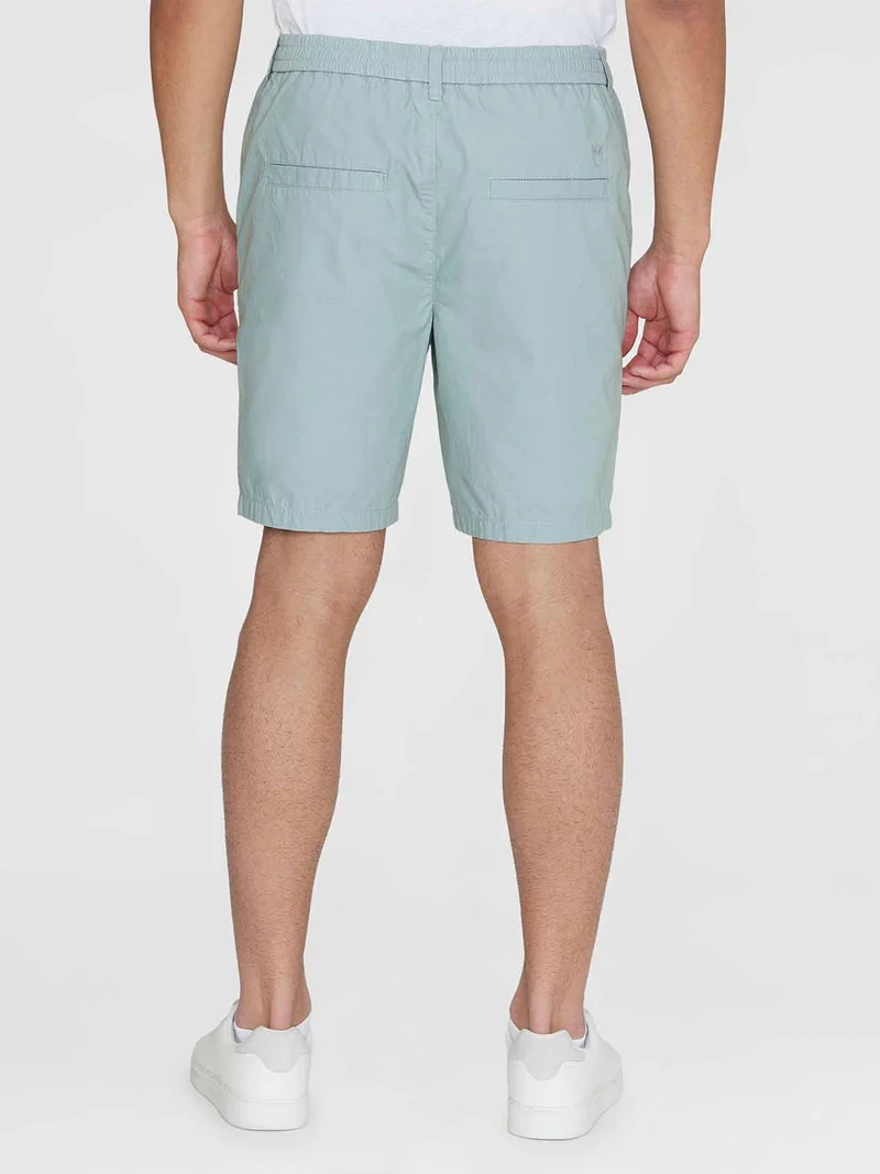 KNOWLEDGE COTTON APPAREL Fig Loose Poplin Elastic Waist String Shorts gray mist