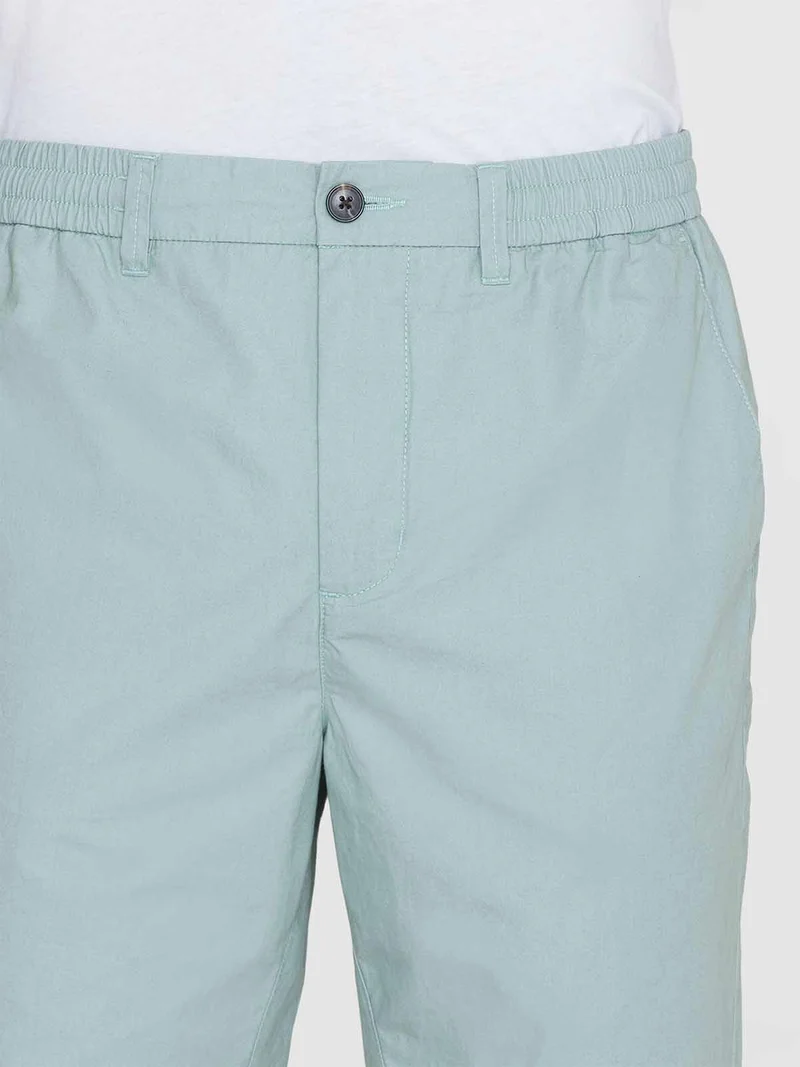 KNOWLEDGE COTTON APPAREL Fig Loose Poplin Elastic Waist String Shorts gray mist