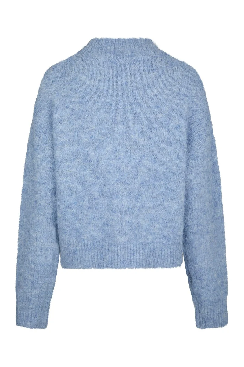 Neo Noir - Paulina Fluffy Knit Blouse 164729 - 142 - Dusty Blue
