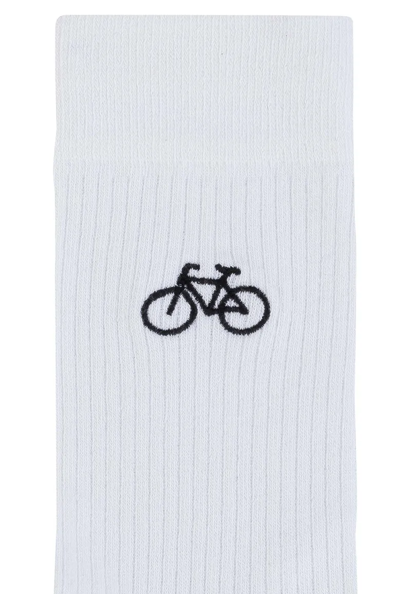 MELAWEAR Gerippte Socken Stickerei 1 Paar weiß / bike