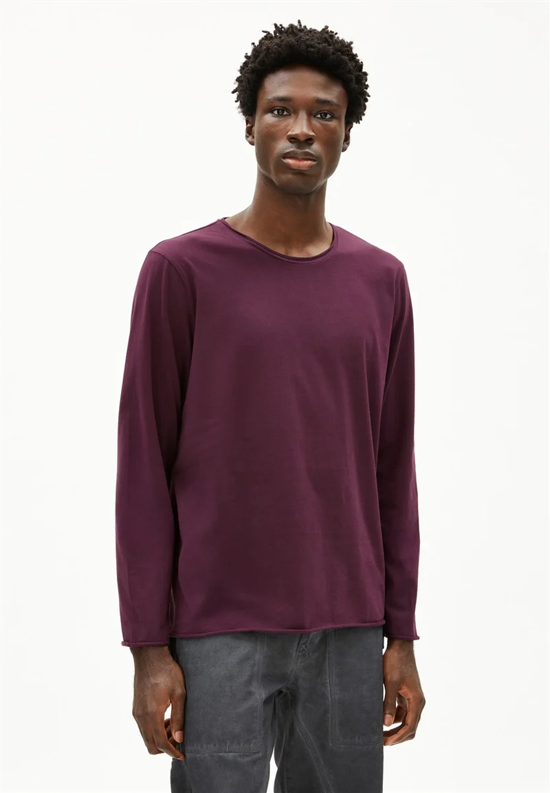 ARMEDANGELS Maarkos Ls Brushed dark cranberry