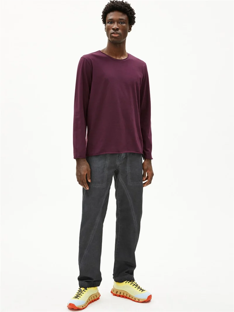 ARMEDANGELS Maarkos Ls Brushed dark cranberry