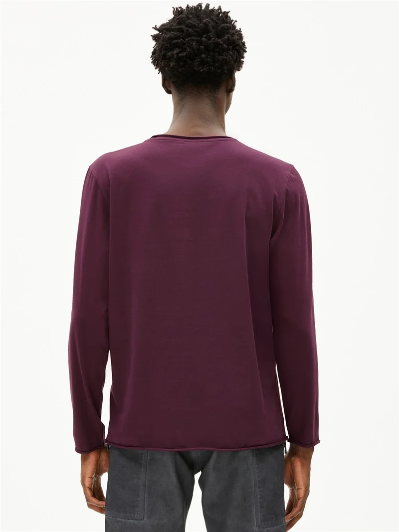 ARMEDANGELS Maarkos Ls Brushed dark cranberry