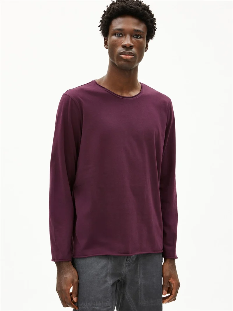 ARMEDANGELS Maarkos Ls Brushed dark cranberry