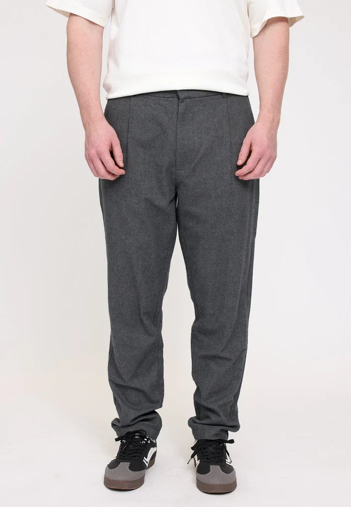 MAZINE Tapered Flannel Pants anthracite mel.