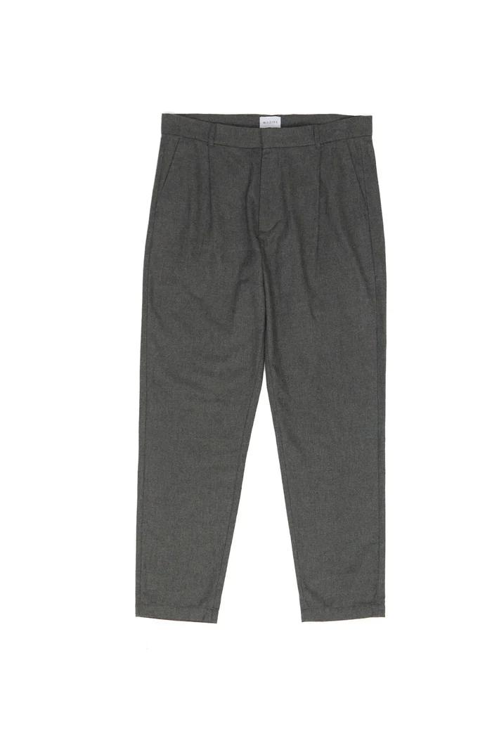 MAZINE Tapered Flannel Pants anthracite mel.