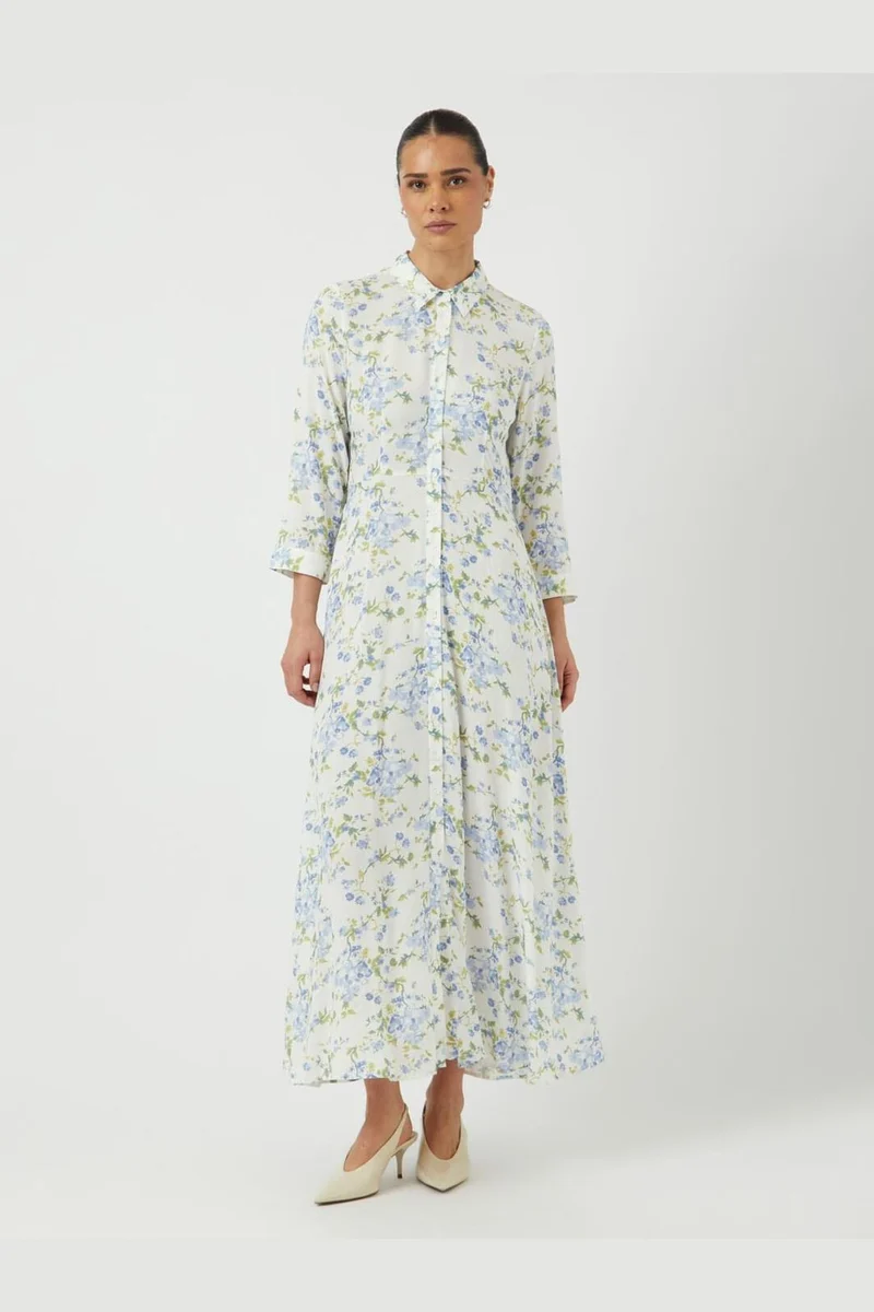 YAS - Yassavanna Long Shirt Dress - 4745084 Star White Sumelli