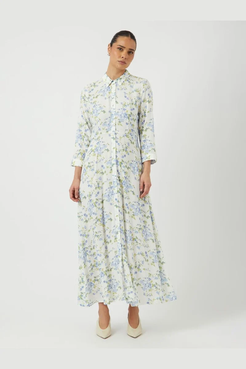 YAS - Yassavanna Long Shirt Dress - 4745084 Star White Sumelli