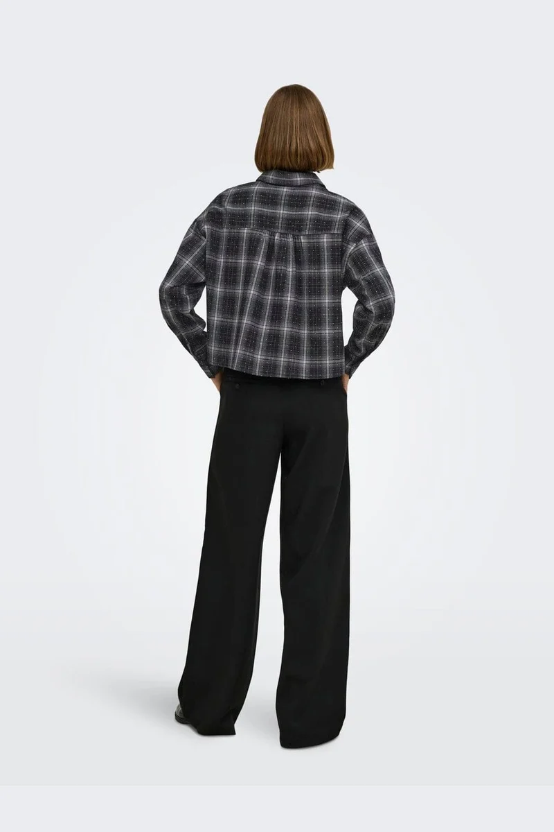 Only - Onlilston Ls Glitter Detail Shirt - 5116396 Black W. Embellishment