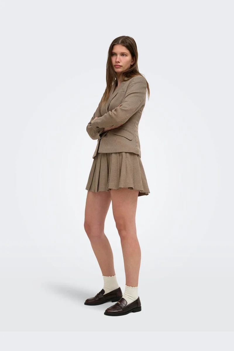 Only - Onlhollis Belt Check Skirt Tlr - 5066070 Amphora Slate Black & Black