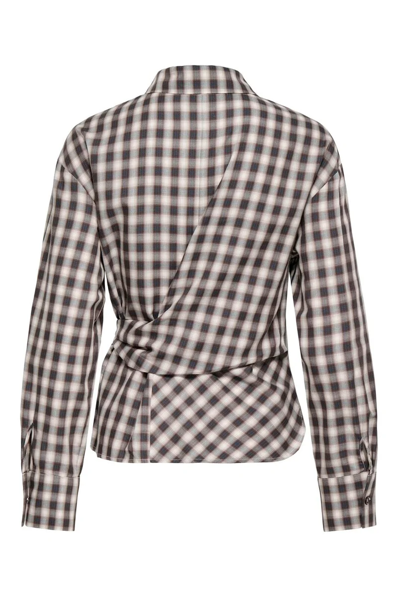 Only - Onlnola Ls Check Wrap Shirt - 5232776 Malt Ball White/Blue