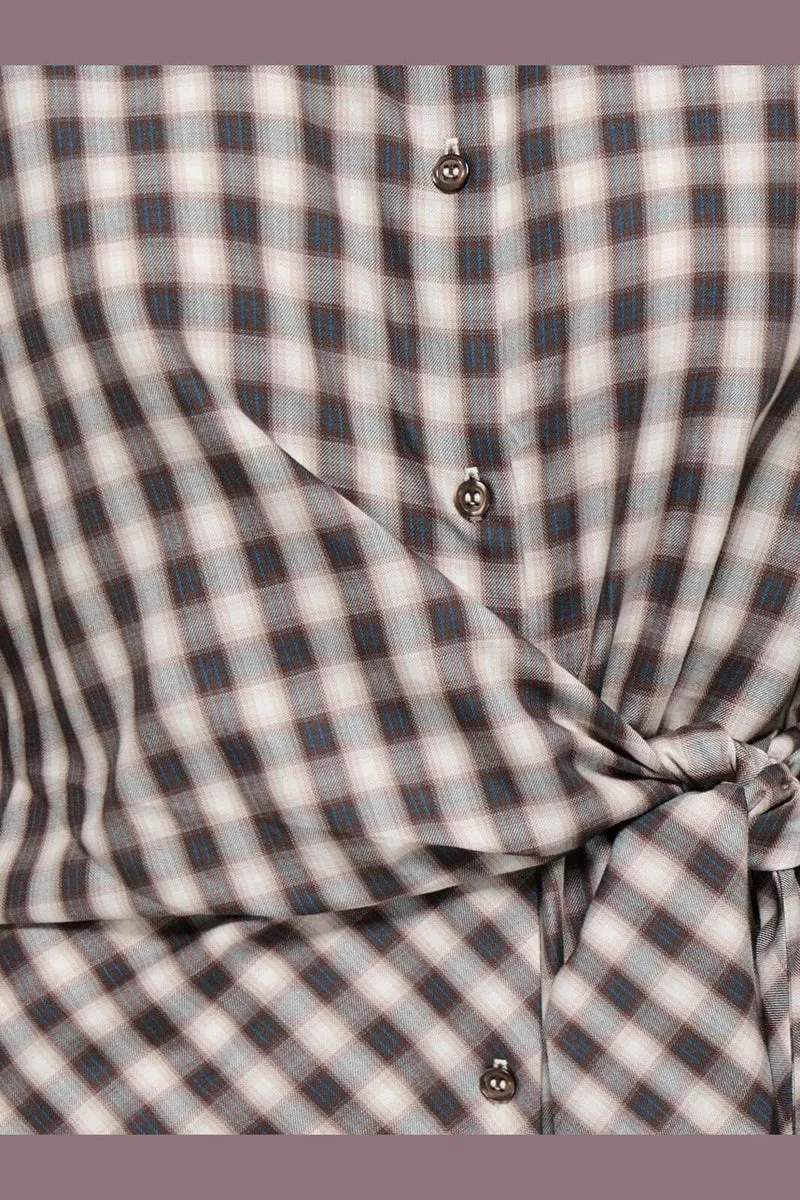 Only - Onlnola Ls Check Wrap Shirt - 5232776 Malt Ball White/Blue
