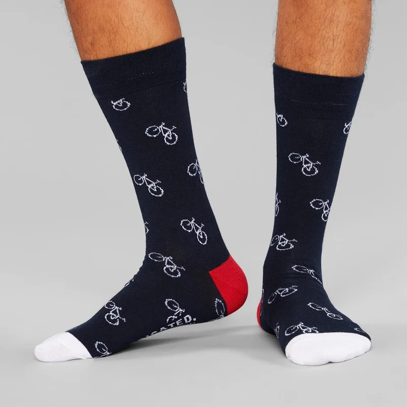 DEDICATED Socks Sigtuna Bike Pattern Navy
