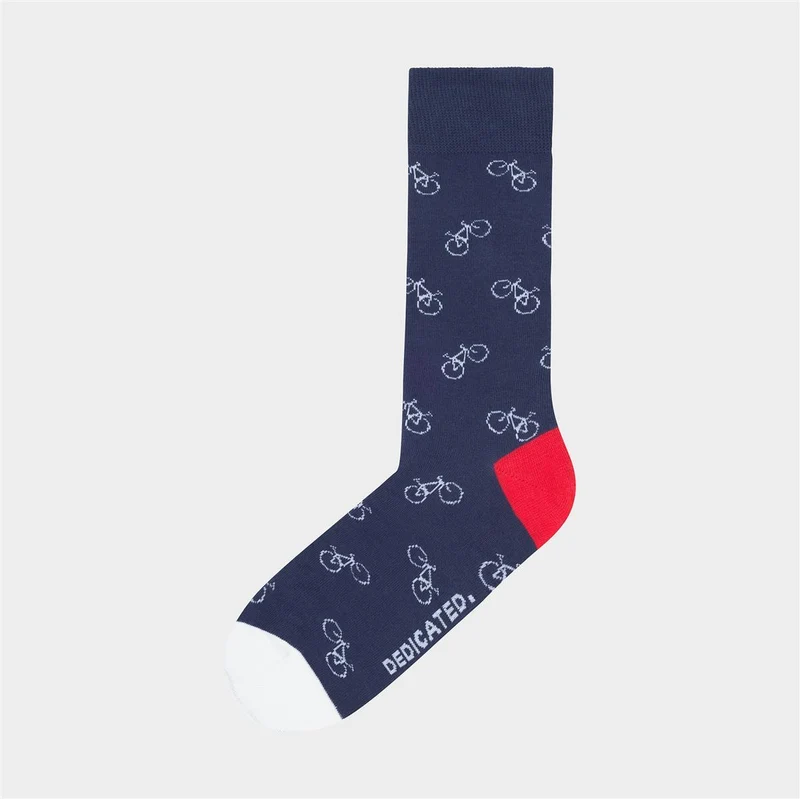 DEDICATED Socks Sigtuna Bike Pattern Navy