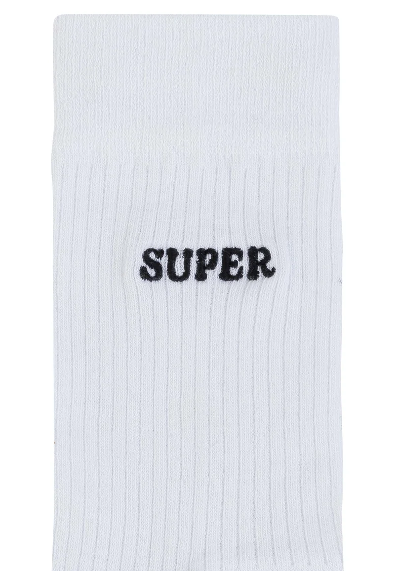 MELAWEAR Gerippte Socken Stickerei 1 Paar weiß / super