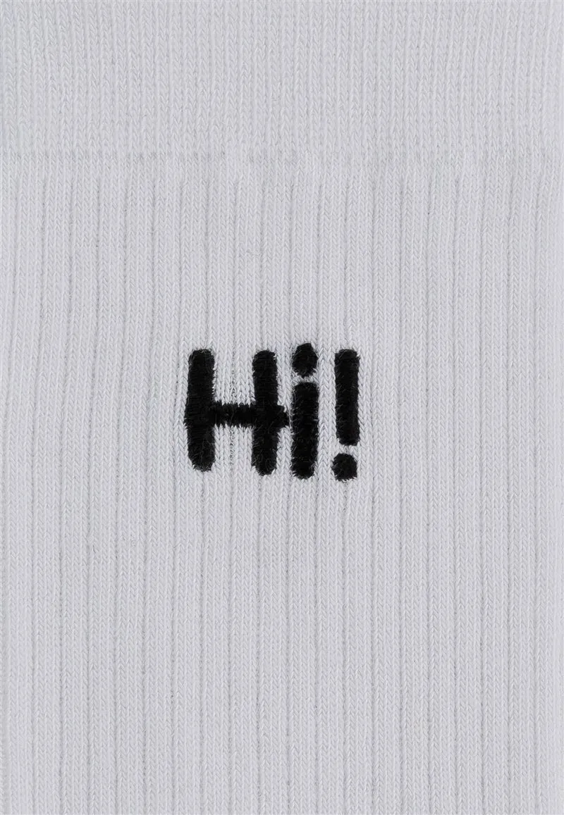 MELAWEAR Gerippte Socken Stickerei 1 Paar weiß / hi
