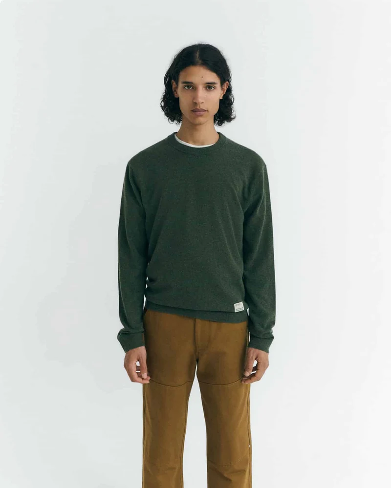THINKING MU Dark Green Lucien Knitted Sweater green