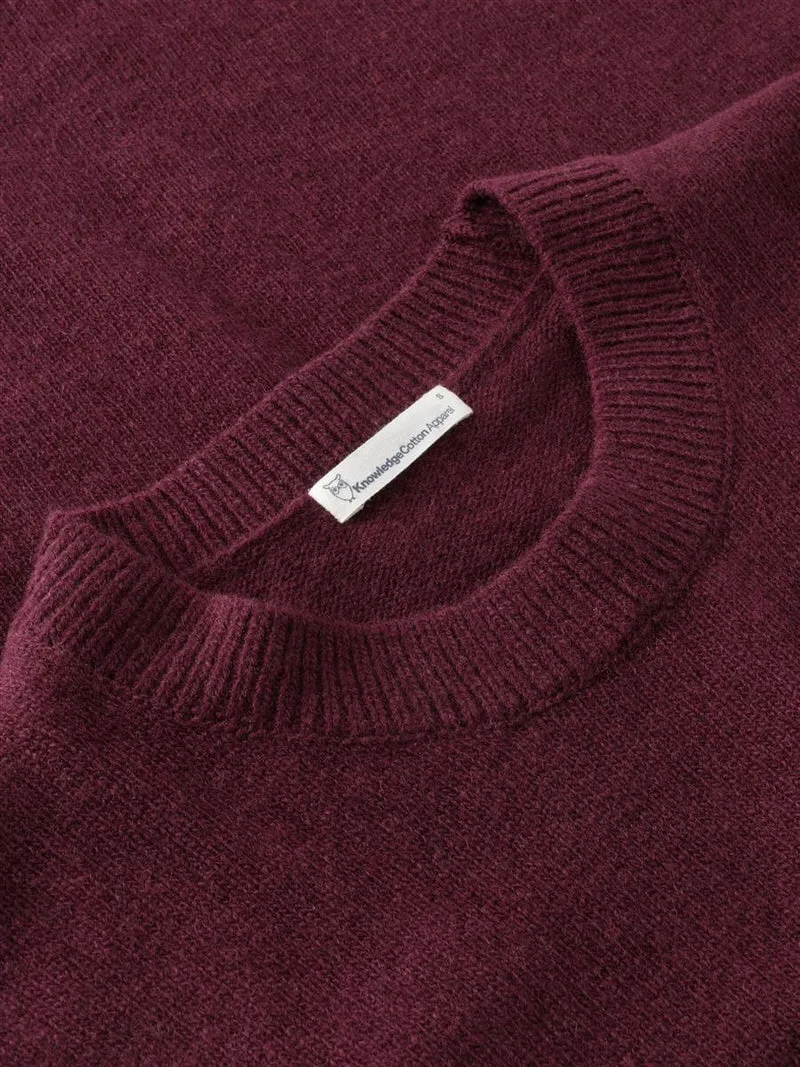 KNOWLEDGE COTTON APPAREL Lambswool Crew Neck Knit Rws fig