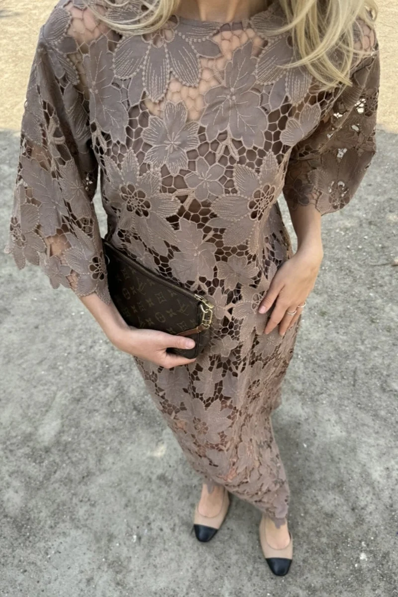 BYIC x Molly&My - Klaraic Lace Long Dress - mocca Mocca