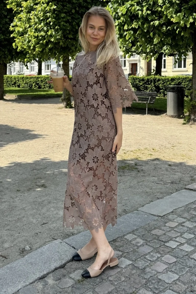 BYIC x Molly&My - Klaraic Lace Long Dress - mocca Mocca