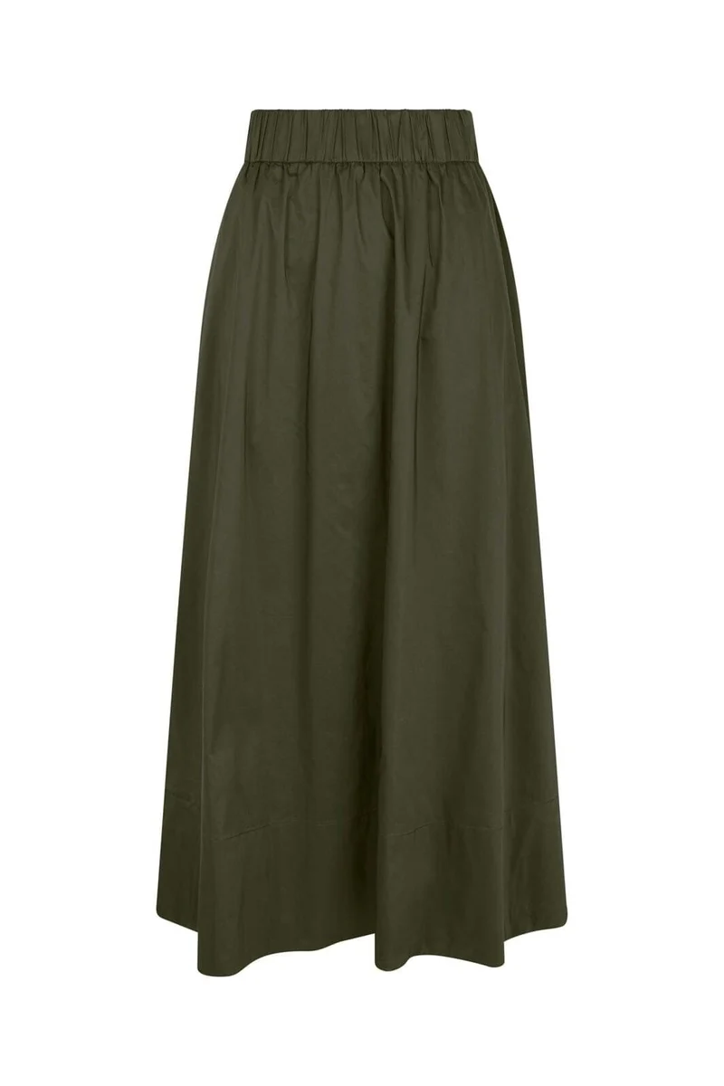 Neo Noir - Yara Long Poplin Skirt 163076 - 151 - Army
