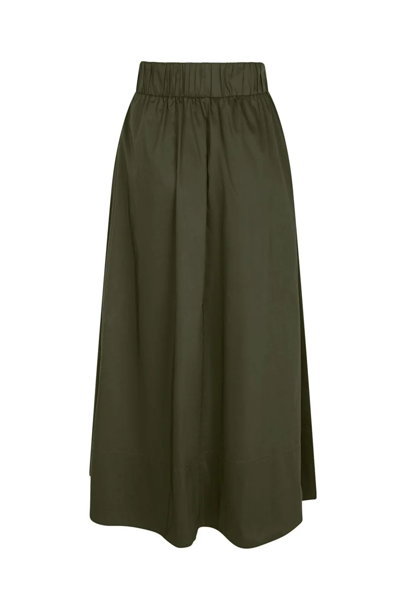 Neo Noir - Yara Long Poplin Skirt 163076 - 151 - Army