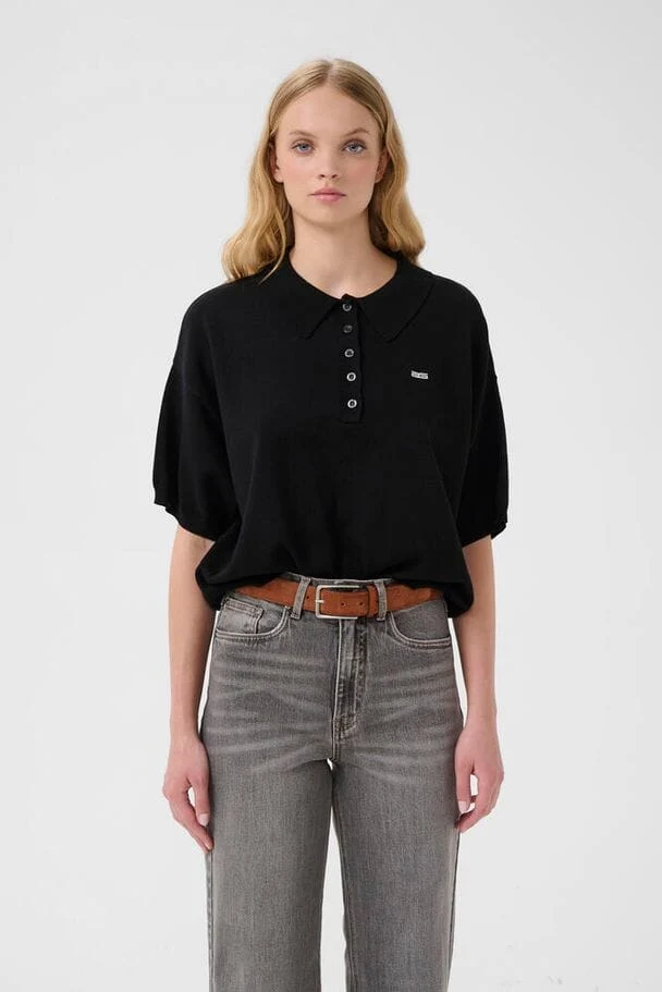 Gestuz - Gztalla Ss Polo Pullover 10910940 - 100017 - Black