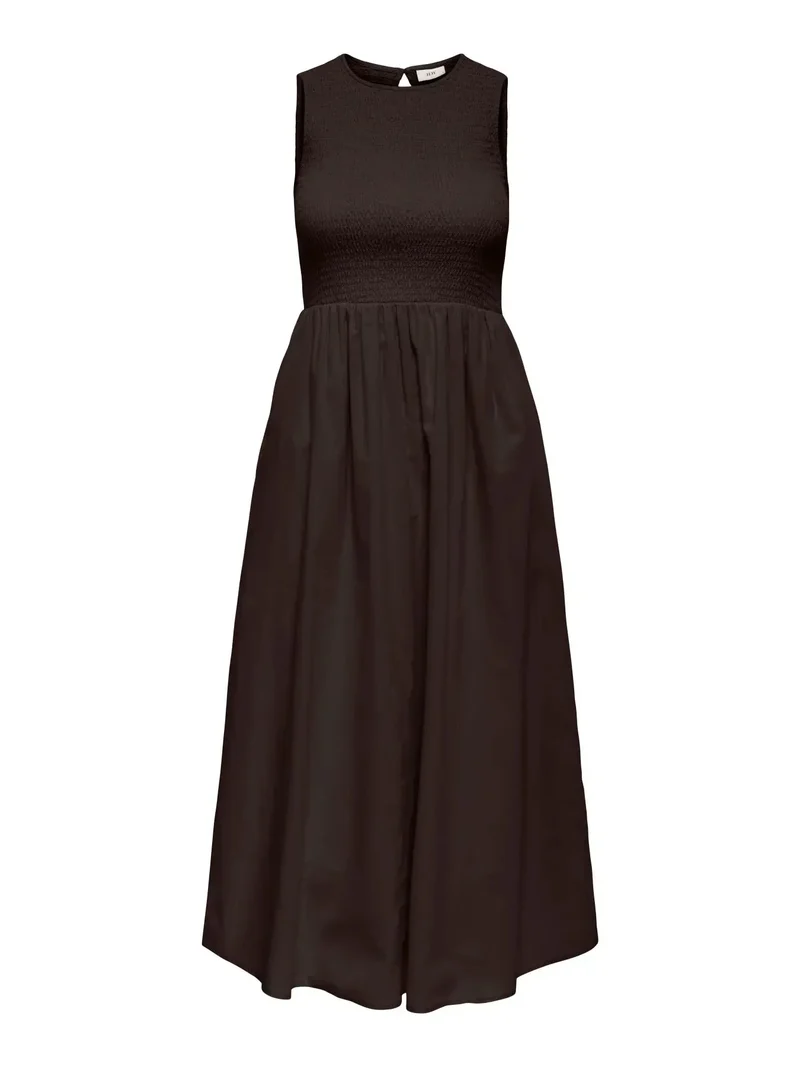 JDY - Jdydiego S/L Smock Midi Dress - 5048960 Chocolate Torte