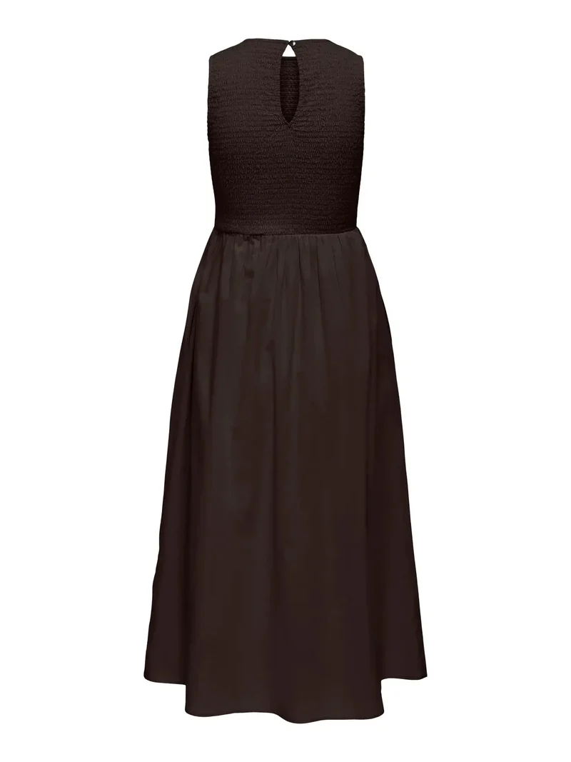 JDY - Jdydiego S/L Smock Midi Dress - 5048960 Chocolate Torte