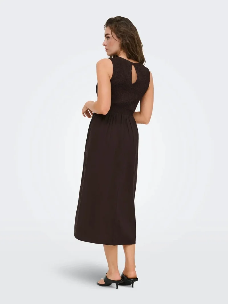 JDY - Jdydiego S/L Smock Midi Dress - 5048960 Chocolate Torte