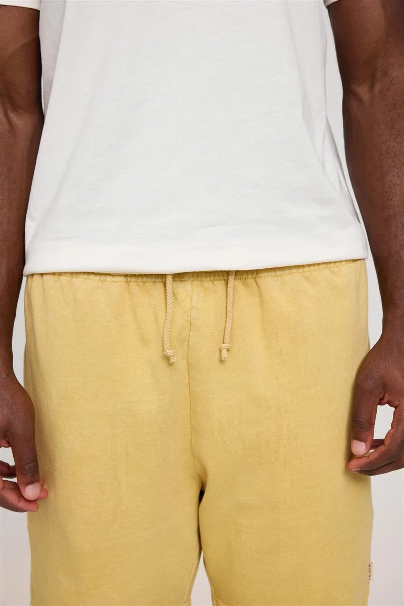 MAZINE Genderless Sweat Shorts Natural Dye eco dye yellow