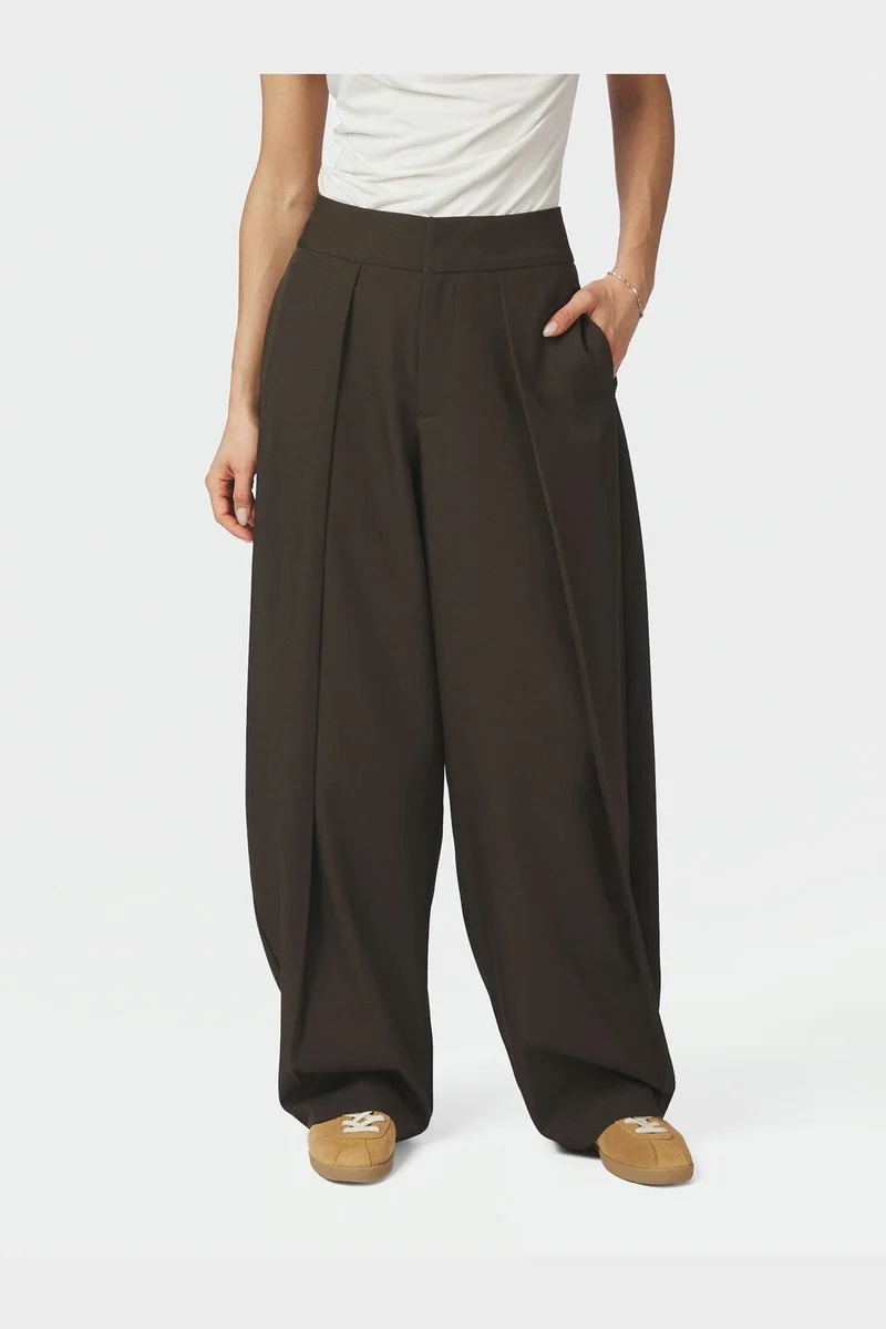 Neo Noir - Lucille Structure Pants 169655 - 676 - Dark Brown