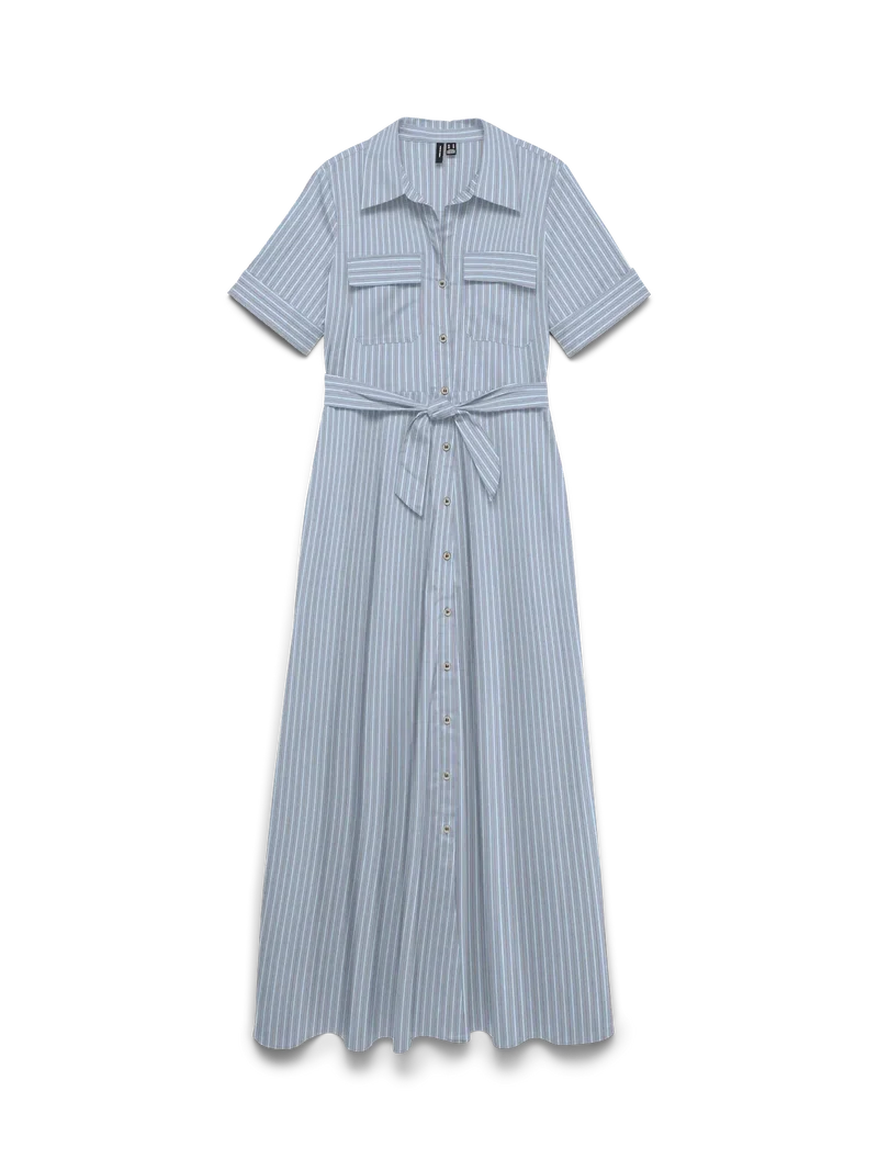 Vero Moda - Vmlotus 2/4 Ancl Shirt Dress Sb2 - 5078973 Cashmere Blue Blue