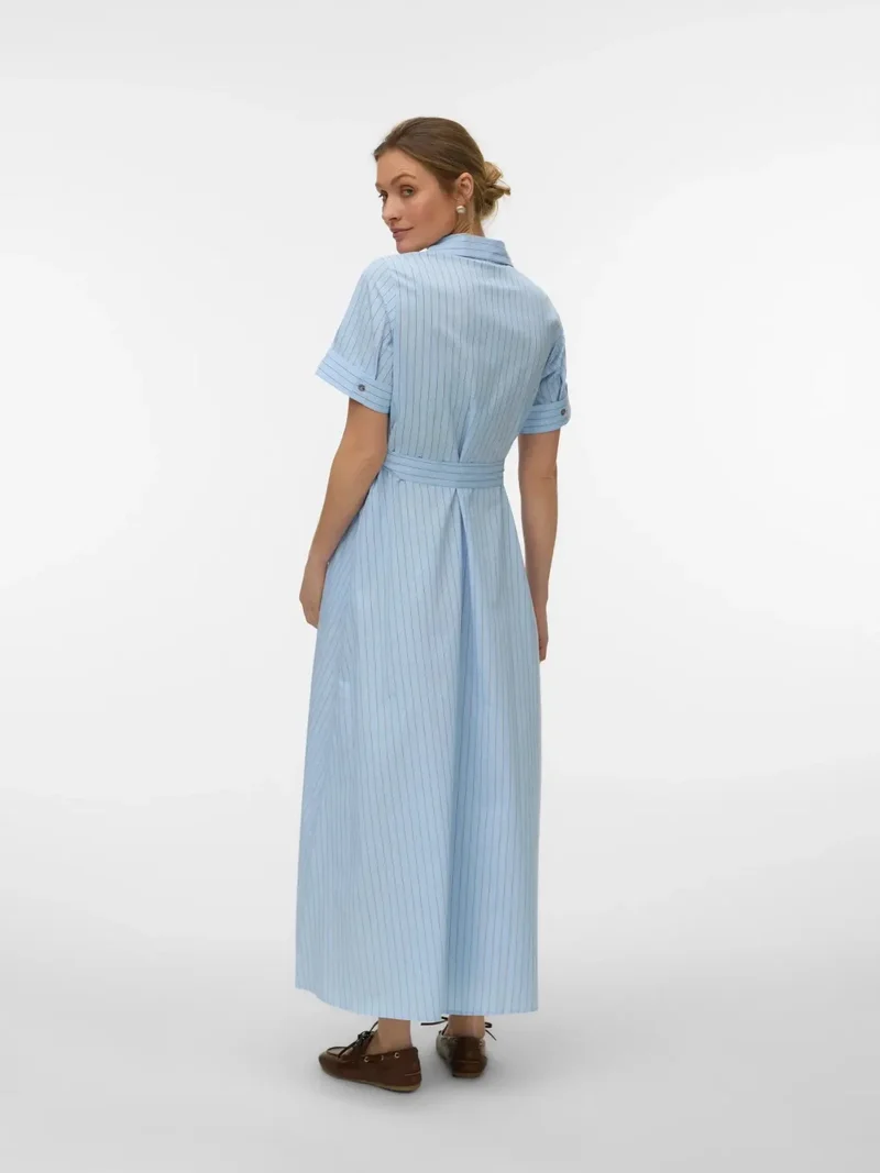 Vero Moda - Vmlotus 2/4 Ancl Shirt Dress Sb2 - 5078973 Cashmere Blue Blue