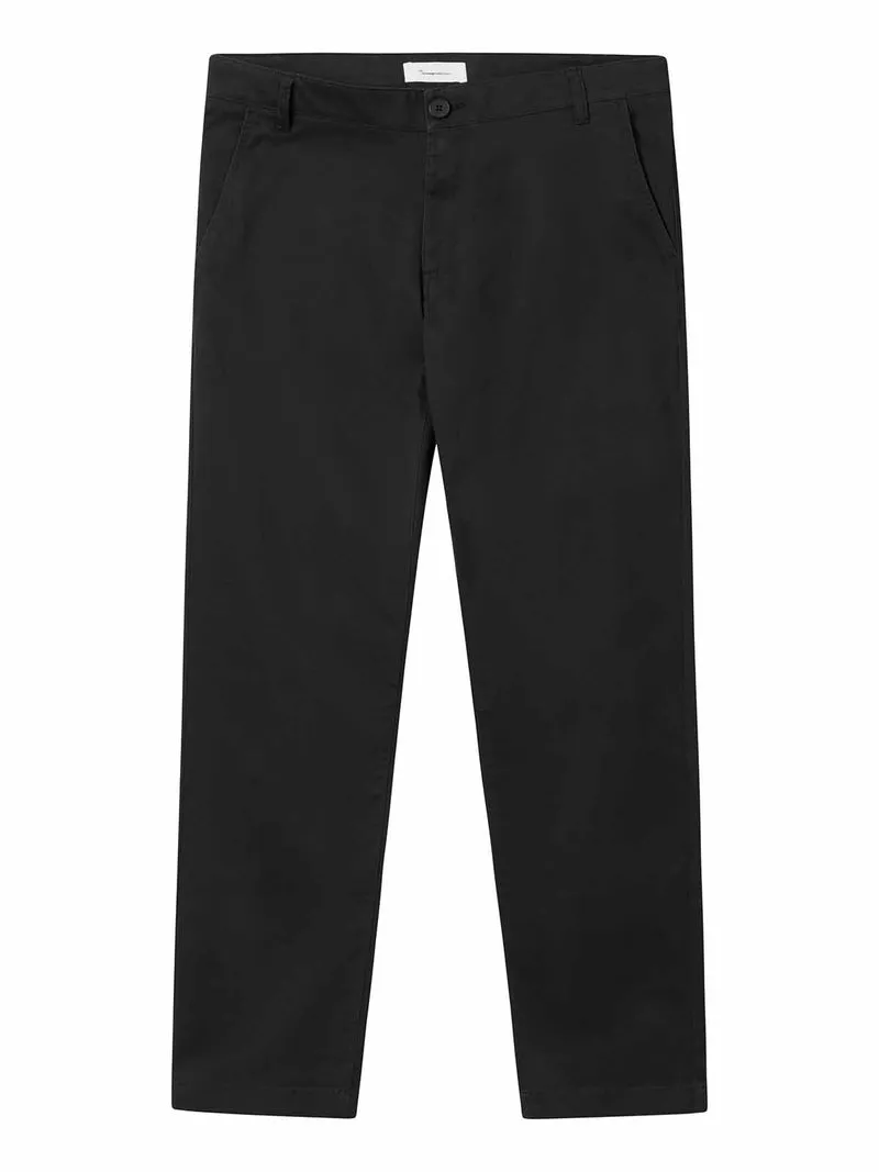 KNOWLEDGE COTTON APPAREL Luca Slim Twill Chino Pants black jet